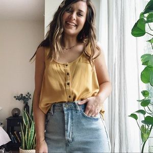 Mustard/yellow tank top/blouse/shirt